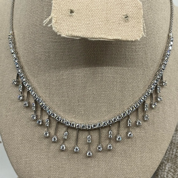 Vintage Epiphany Diamonique Sterling Silver Necklace 16-18" Adjustable - Picture 3 of 16